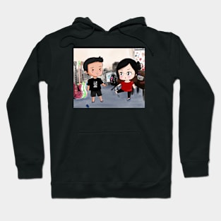 Cute girl and boy fighting Hoodie